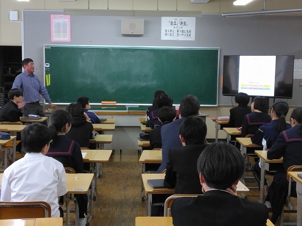 有機農業者に関する授業（北檜山中学校）